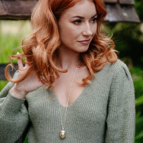 Bill Skinner Studio Squirrel Acorn Locket In Gold