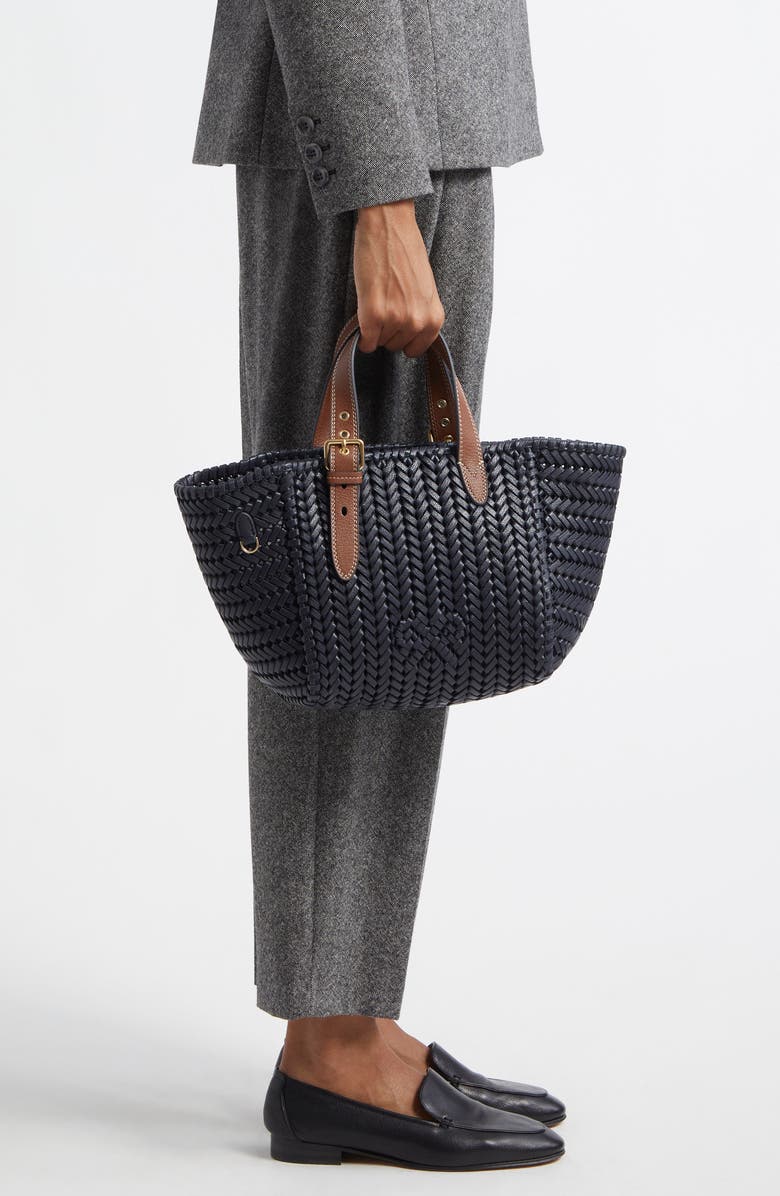 Anya Hindmarch Small The Neeson Herringbone Woven Leather Tote, Alternate, color,