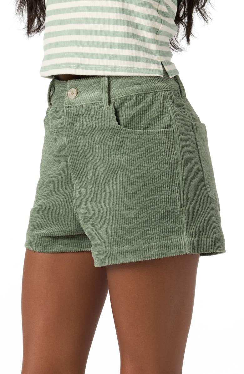 O'Neill Langford High Waist Corduroy Shorts, Alternate, color, Sea Spray