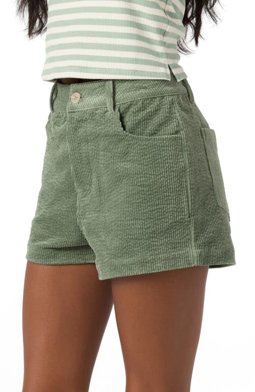 O'neill Langford High Waist Corduroy Shorts In Green