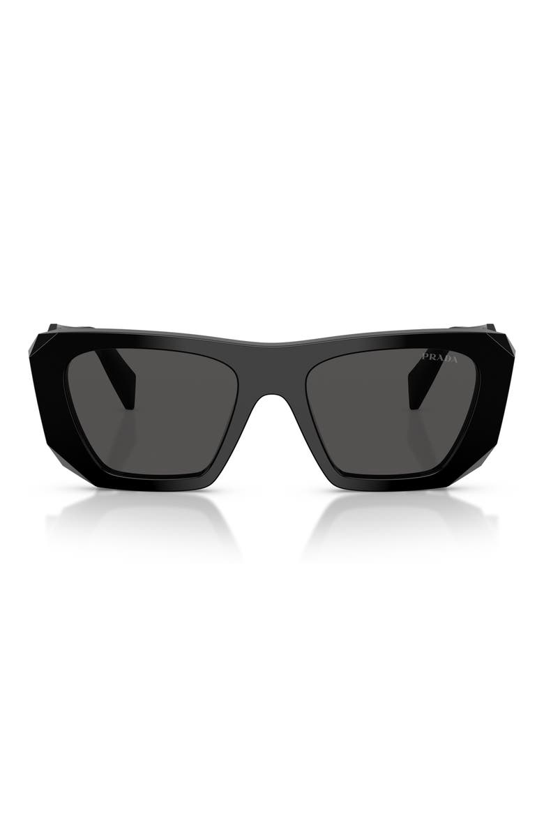 53mm Square Sunglasses, Main, color, BLACK / DARK GREY