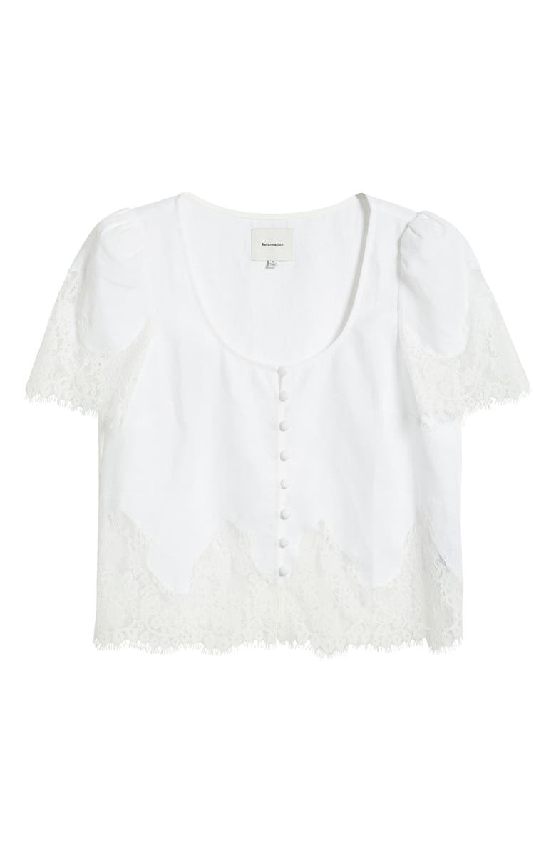 Reformation Josie Linen Top, Alternate, color,