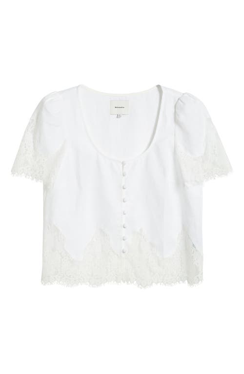 Reformation Josie Linen Top In White