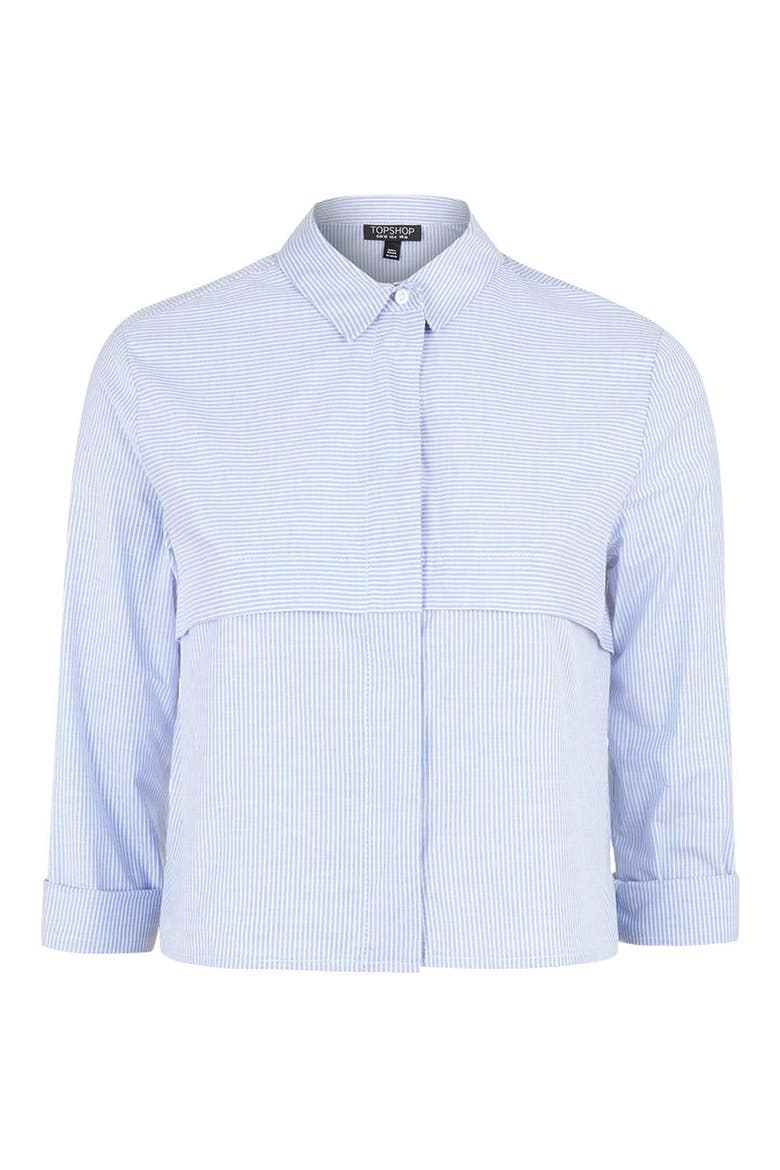 Stripe Crop Shirt, Alternate, color, LIGHT BLUE