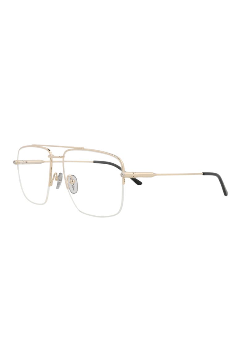 58mm Rectangular Optical Glasses, Alternate, color, GOLD GOLD TRANSPARENT