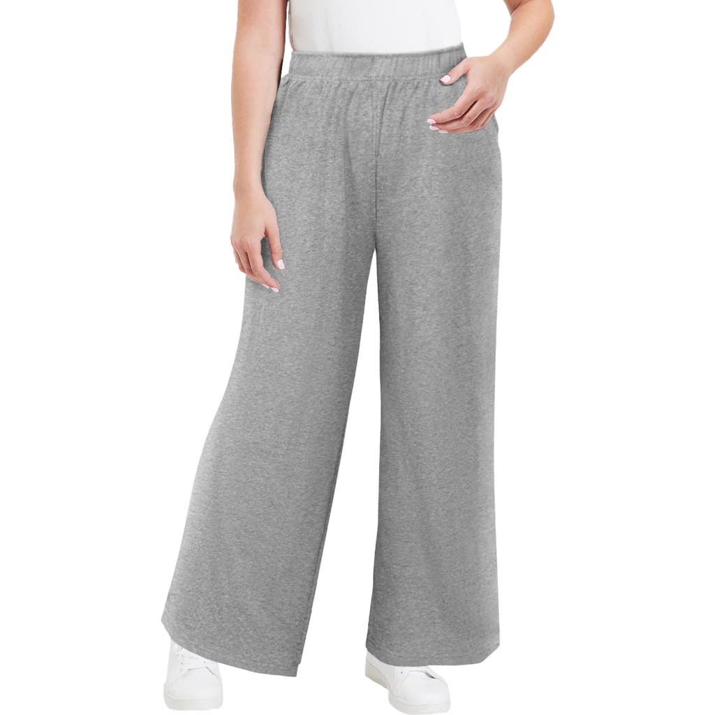 June + Vie Wide-leg Pant In Gray