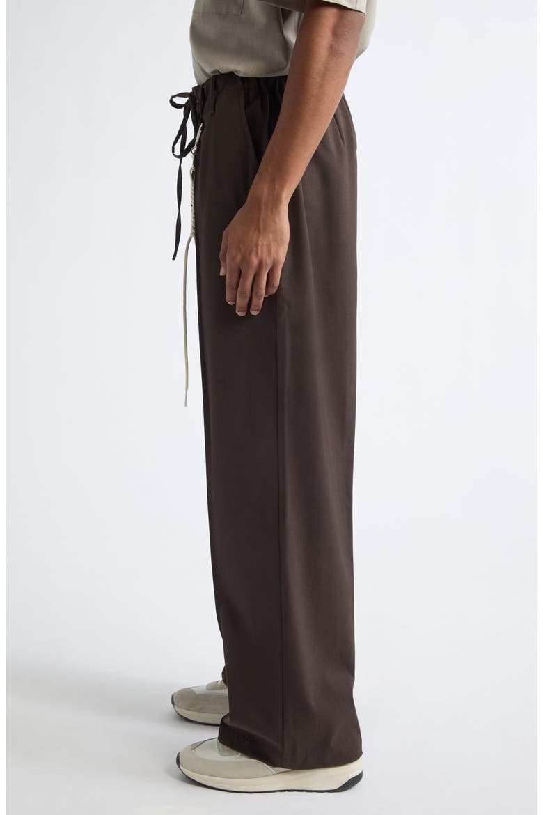 Loose Pin Stitch Stretch Gabardine Pants, Alternate, color, BROWN