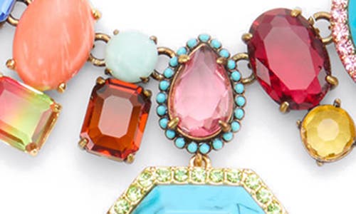 Kurt Geiger London Crystal & Stone Collar Necklace In Multi