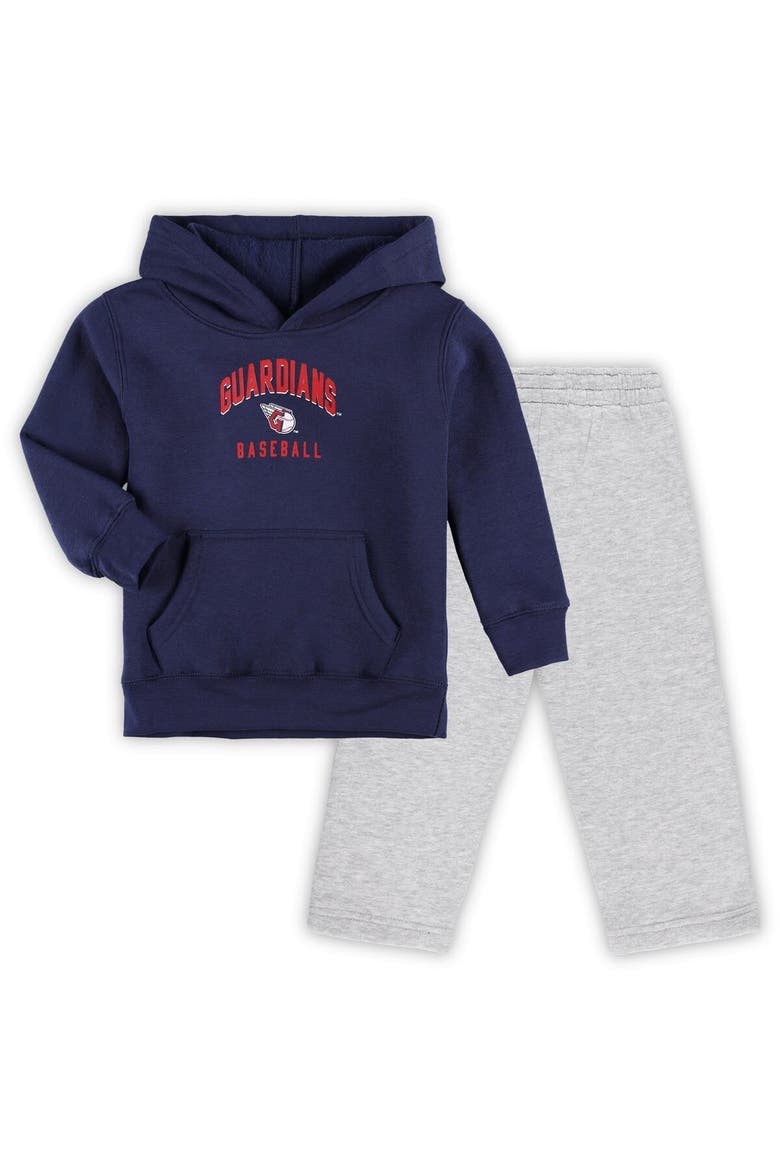 Toddler Navy/Gray Cleveland Guardians Play-By-Play Pullover Fleece Hoodie & Pants Set, Alternate, color, Navy