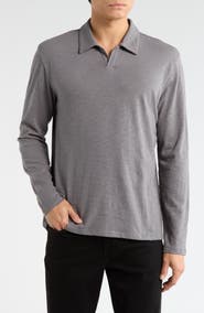 Vince Johnny Collar Long Sleeve Knit Top