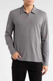 Vince Johnny Collar Long Sleeve Knit Top