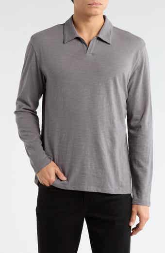 Vince Johnny Collar Long Sleeve Knit Top