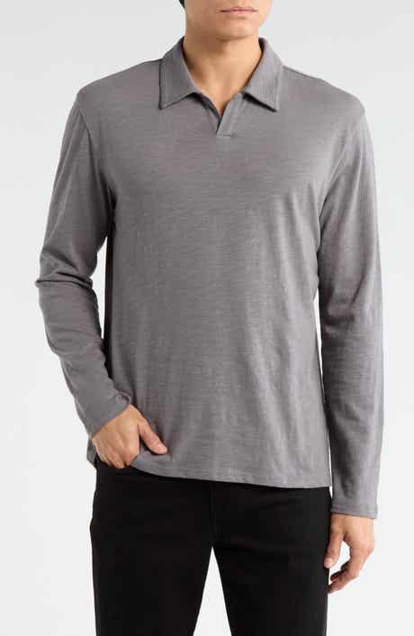 Vince Johnny Collar Long Sleeve Knit Top