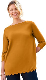 Jessica London Scallop Boatneck Tunic