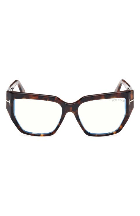 54mm Square Blue Light Blocking Optical Glasses