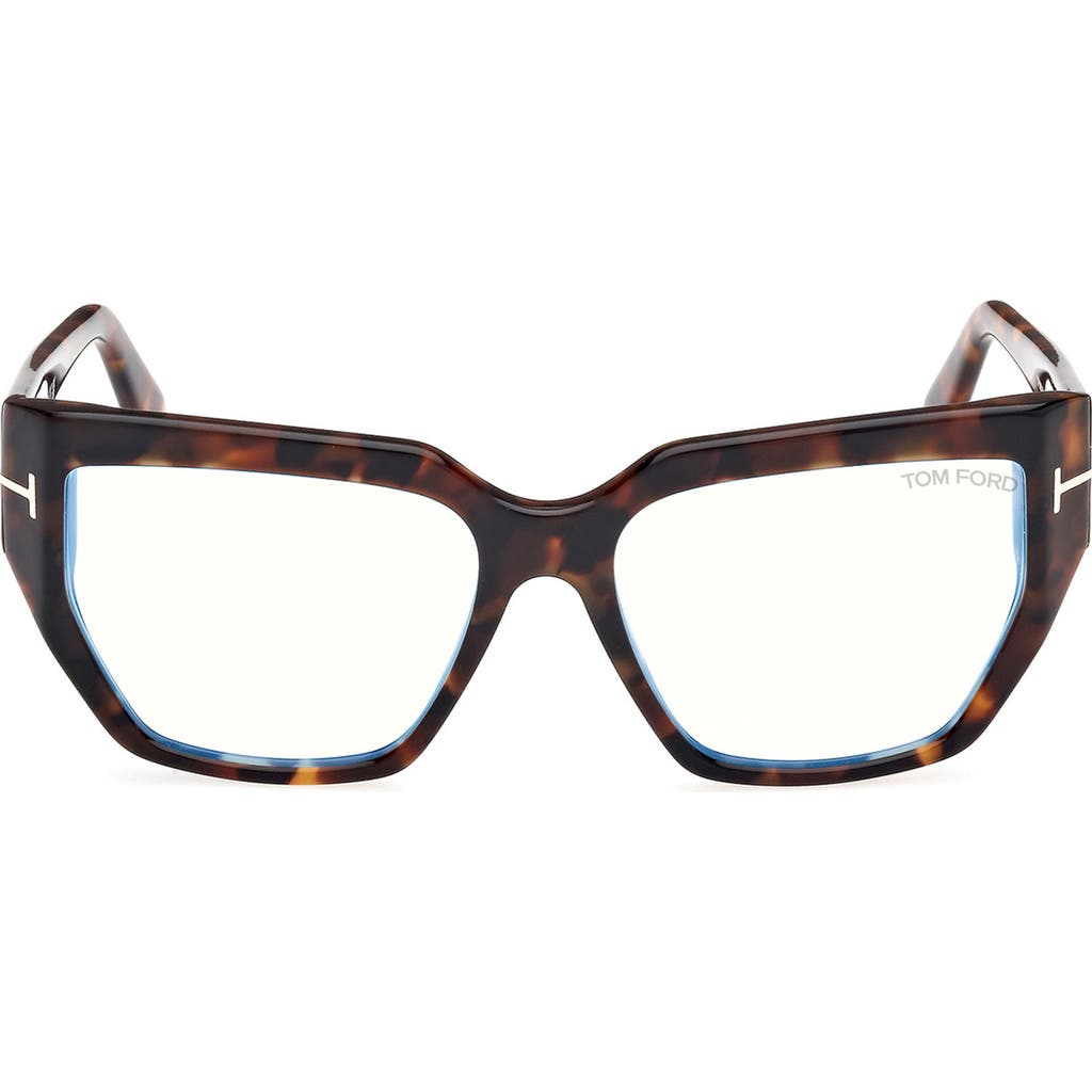 Tom Ford Square Frame Glasses Glasses In Havana Eco/t Logo