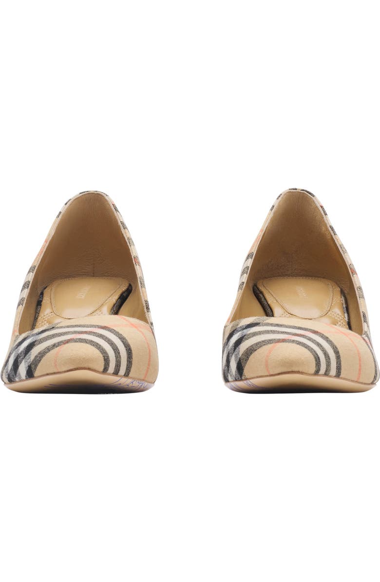 Burberry Check Dame Pumps, Alternate, color, Sand Beige