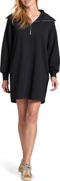 APNY Half Zip Long Sleeve Sweatshirt Dress