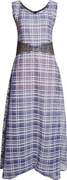 KÚR Check Sleeveless Maxi Dress