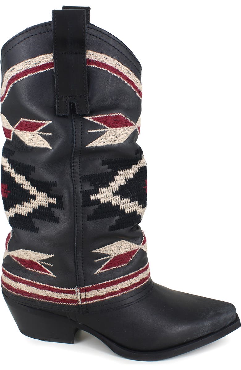 ZIGI Azra Western Boot, Alternate, color, Black Leather