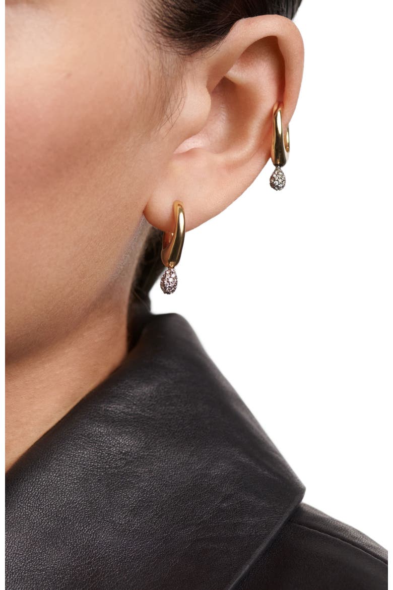 Pavé Lava Single Hoop, Alternate, color, Gold
