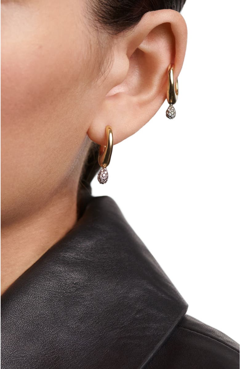 PDPAOLA Pavé Lava Single Hoop, Alternate, color, Gold