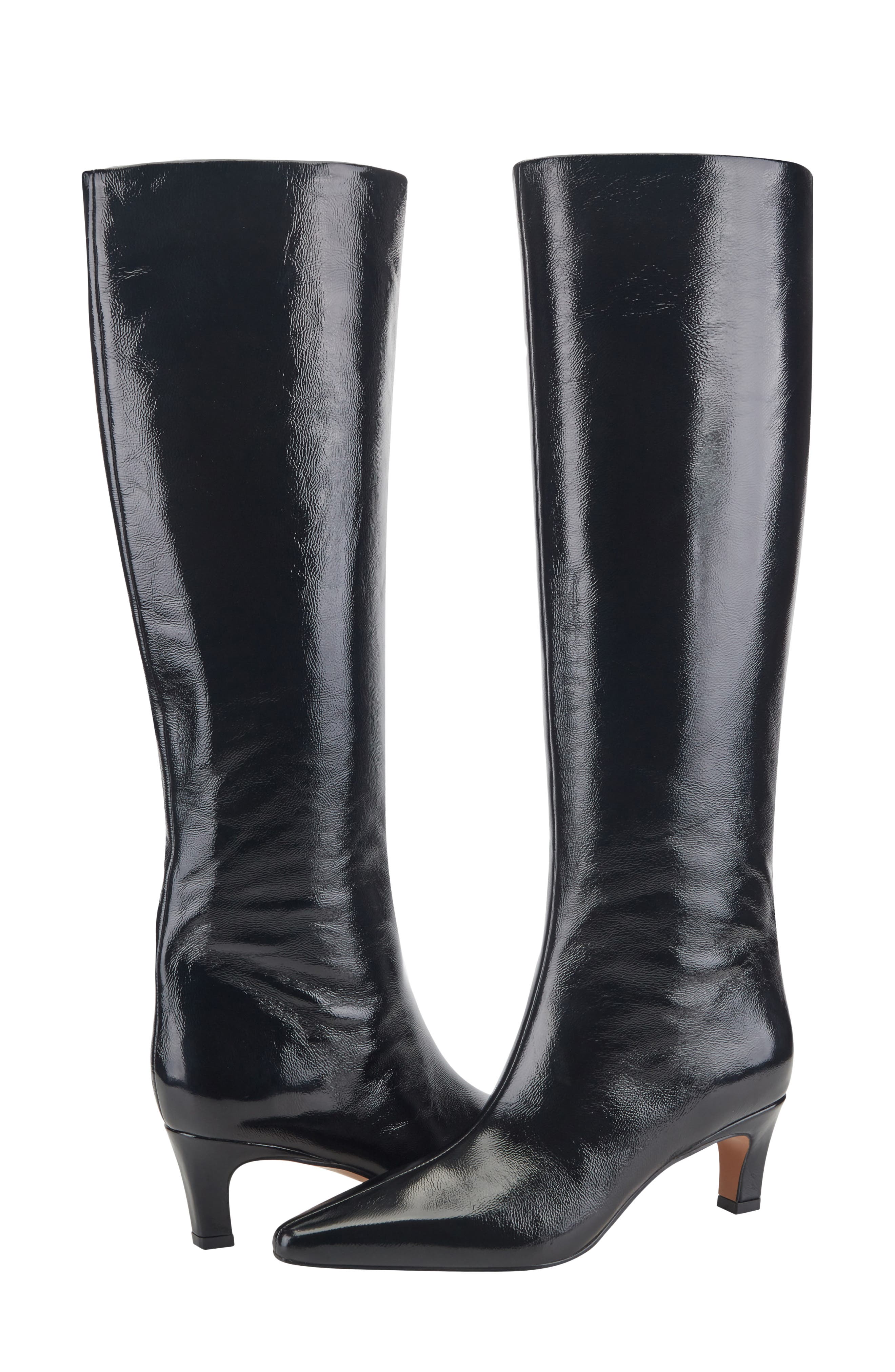 Erynn Knee High Kitten Heel Boot, Alternate, color, BLACK LEATHER