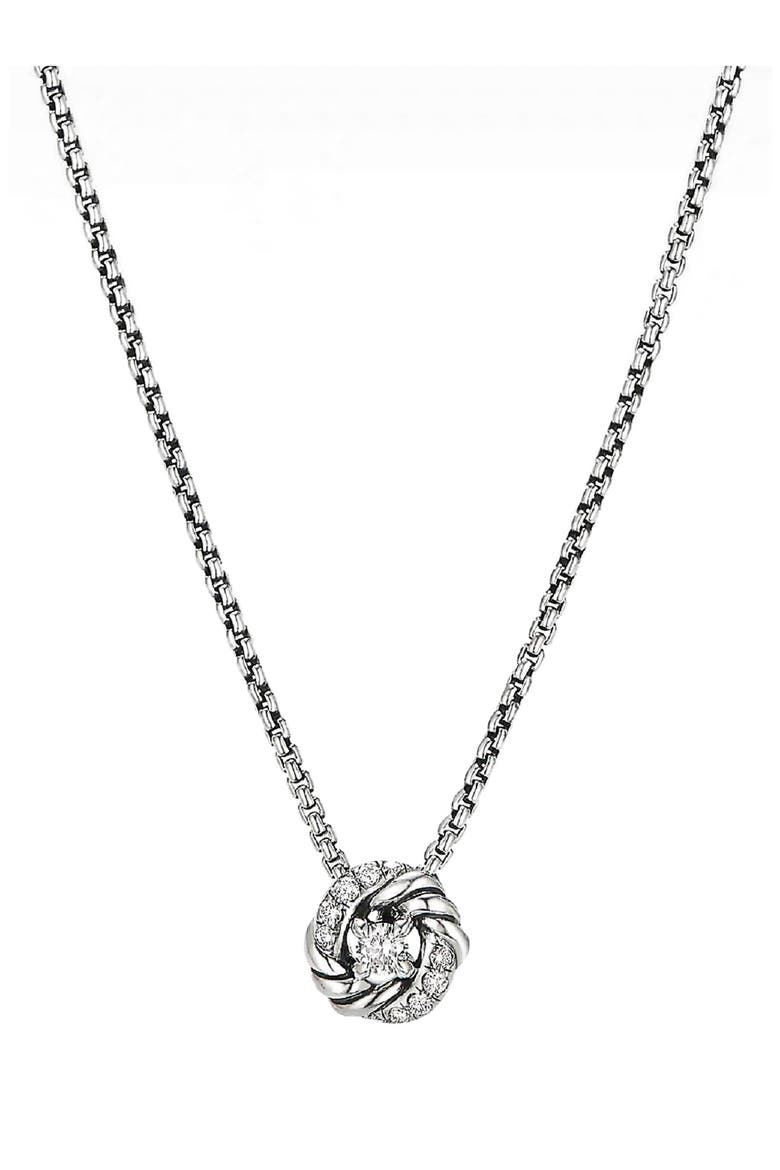 Infinity Pendant Necklace, Main, color, SILVER PAVE
