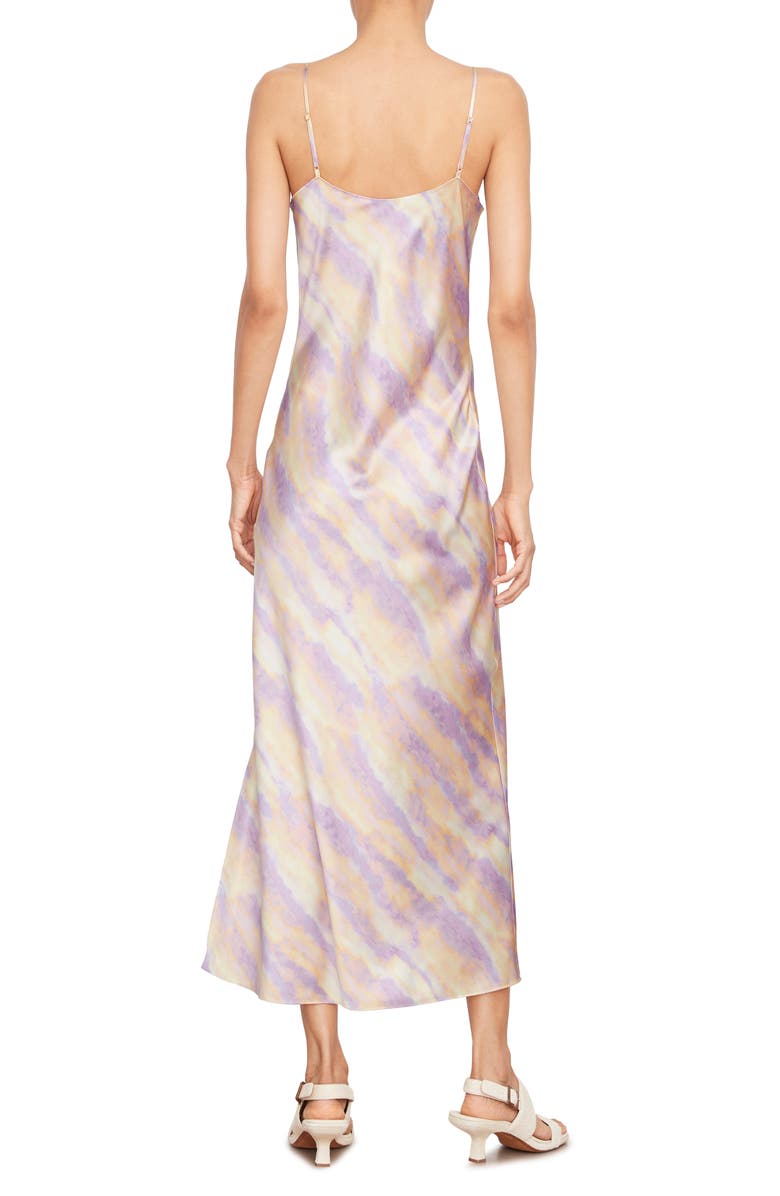 Vince Ikat Tie Dye Cowl Neck Satin Slipdress, Alternate, color, 