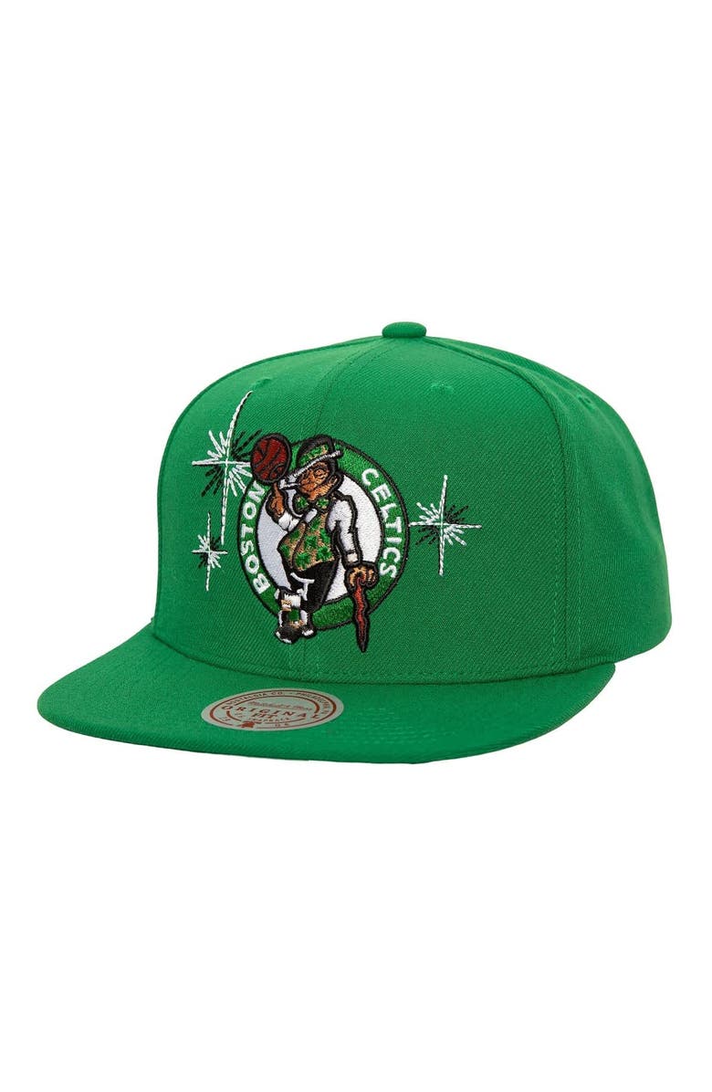 Mitchell & Ness Men's Mitchell & Ness Kelly Green Boston Celtics Starlight Snapback Hat, Main, color, Kelly Green