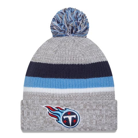 Men's New Era Heather Gray Tennessee Titans Cuffed Knit Hat with Pom