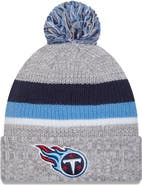 New Era Men's New Era Heather Gray Tennessee Titans Cuffed Knit Hat with Pom