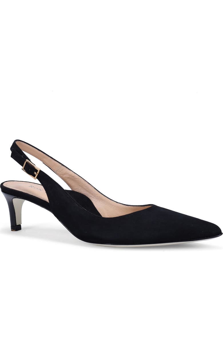 Ron White Marika Slingback Pointed Toe Pump, Main, color, Onyx