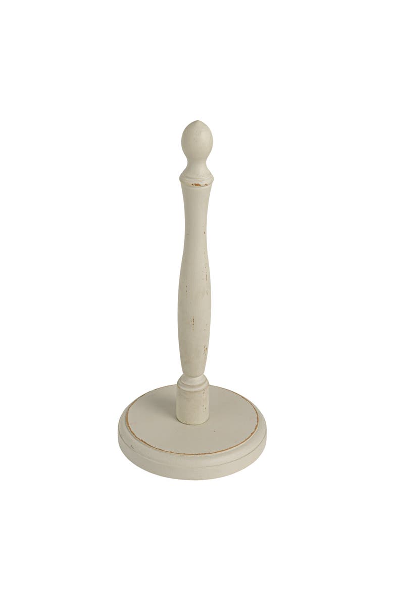 Storied Home Wood Paper Towel Holder, White, Main, color, White