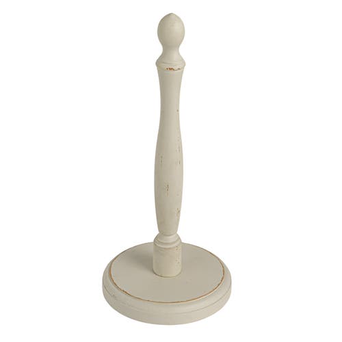 Storied Home Wood Paper Towel Holder, White