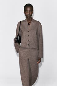COS Boiled Wool-Blend Shawl-Collar Cardigan