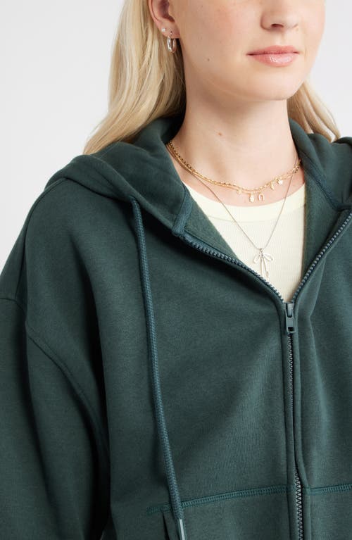 Bp. Relaxed Cotton Blend Zip Hoodie In Green