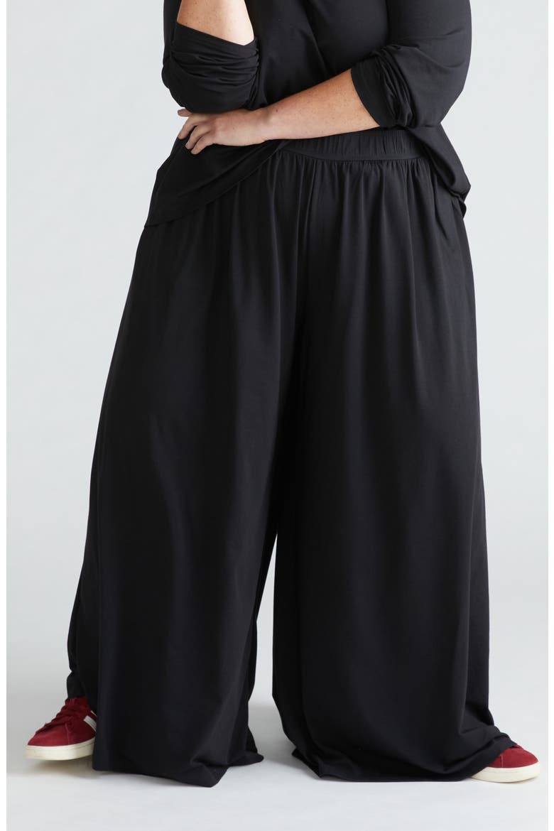 Ezra Wide Leg Lounge Pants, Main, color, BLACK
