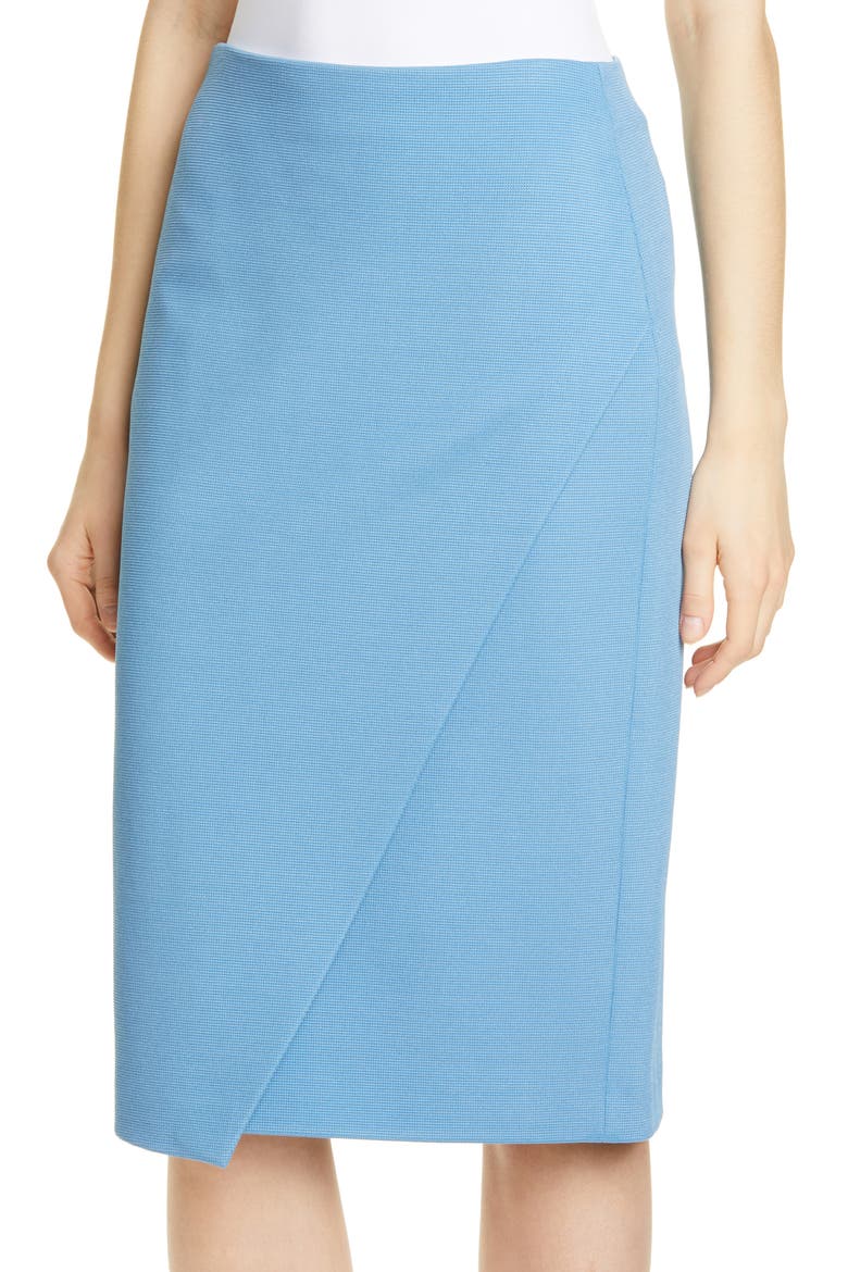 Vaissa Faux Wrap Pencil Skirt, Alternate, color, ZICRON BLUE
