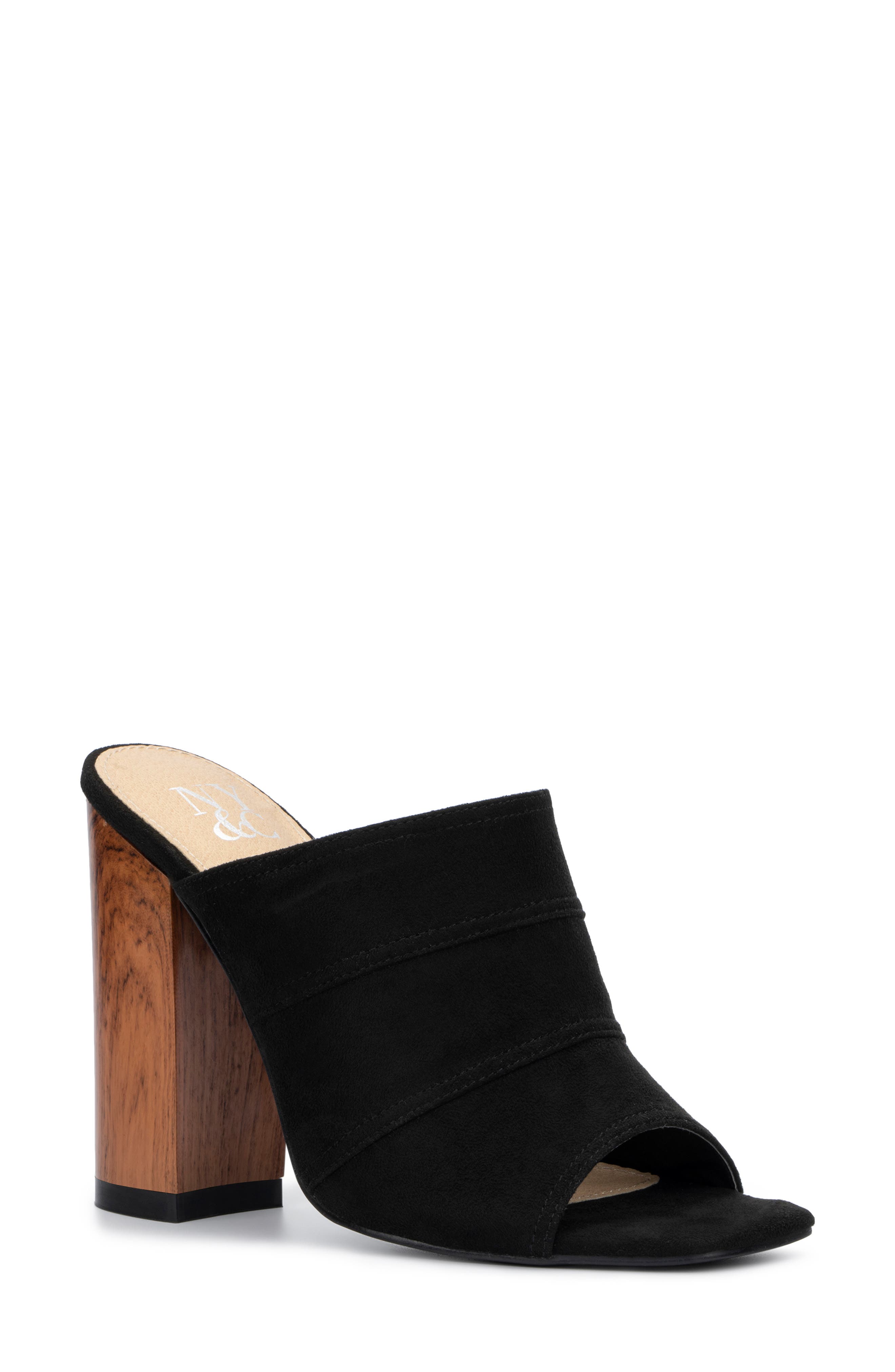 NEW YORK AND COMPANY Lacinda Block Heel Sandal, Main, color, Black