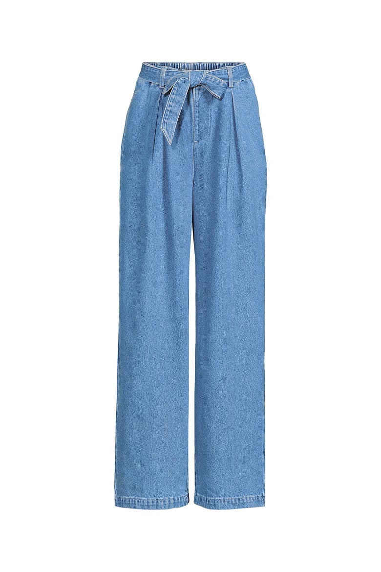 High Ridge Twill Pull On Pleated Wide Leg Pants, Alternate, color, Hutton Blue Wash