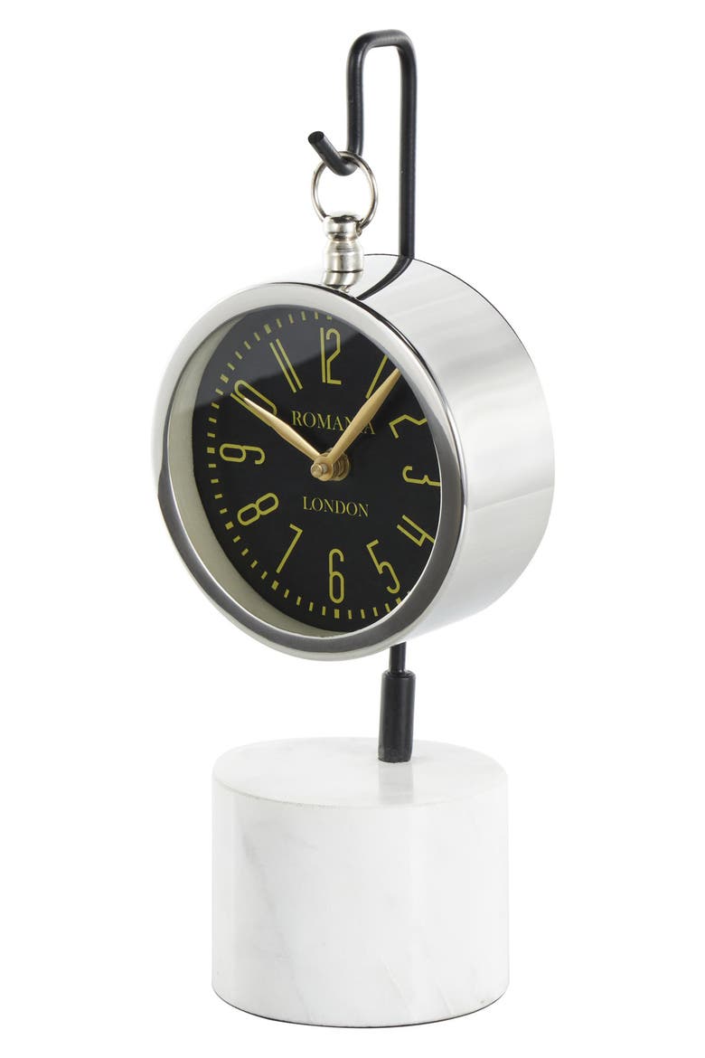 Modern Silver Stainless Steel Clock, Alternate, color, SILVER