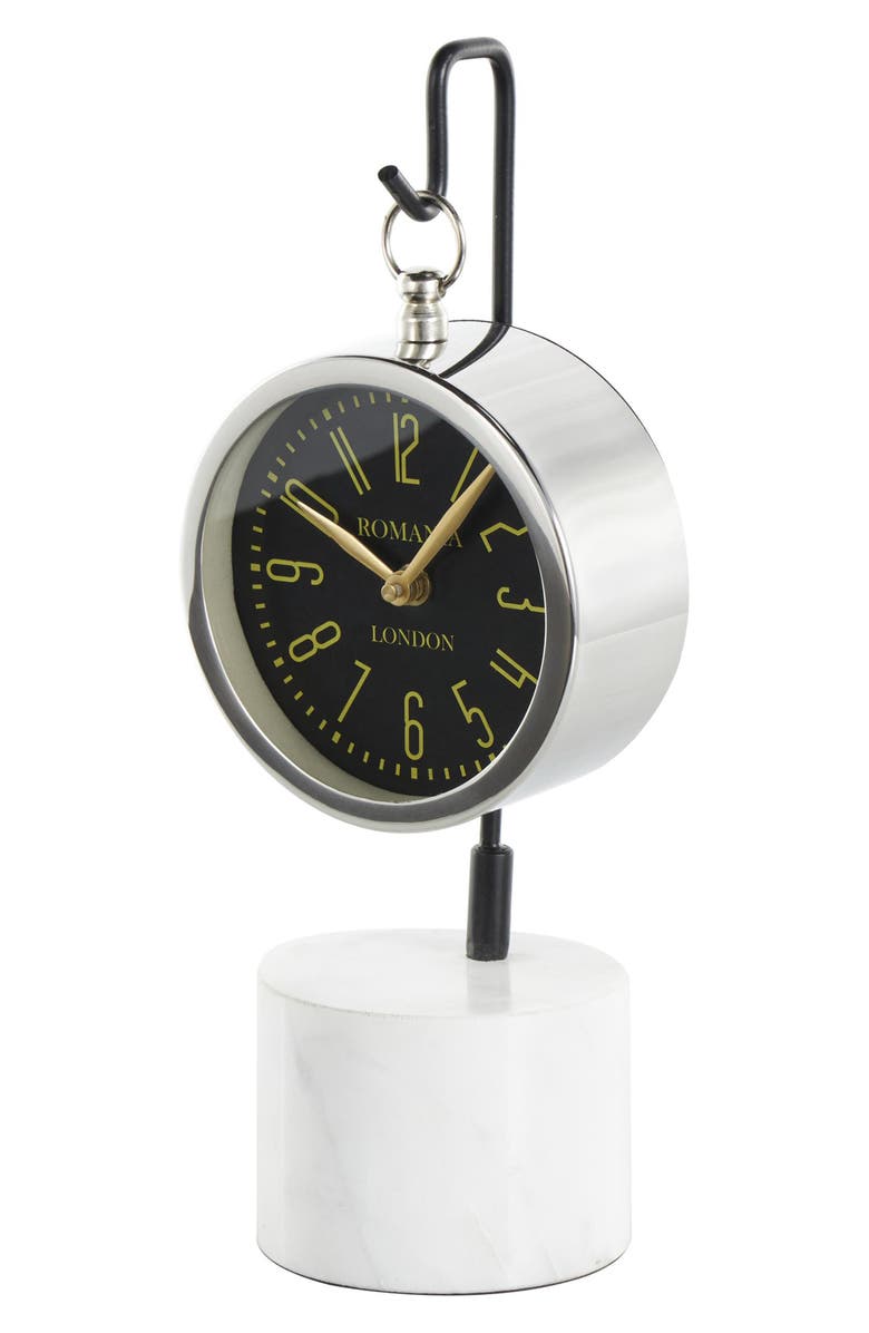 VIVIAN LUNE HOME Modern Silver Stainless Steel Clock, Alternate, color, Silver