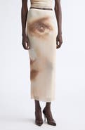 Jean Paul Gaultier Face Print Mesh Skirt