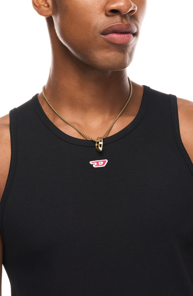 DIESEL<sup>®</sup> D Logo Ring Pendant Necklace, Alternate, color, Gold