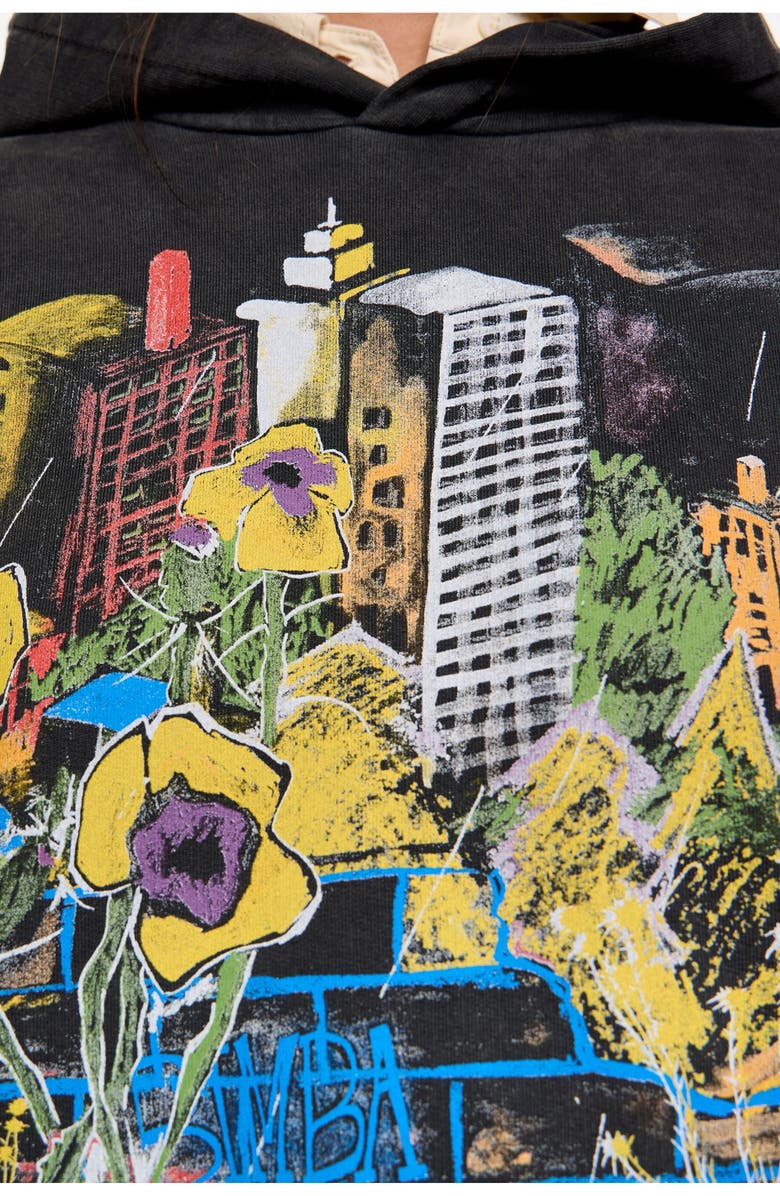 Bimba y Lola City Logo Hoodie, Alternate, color, Washed Black