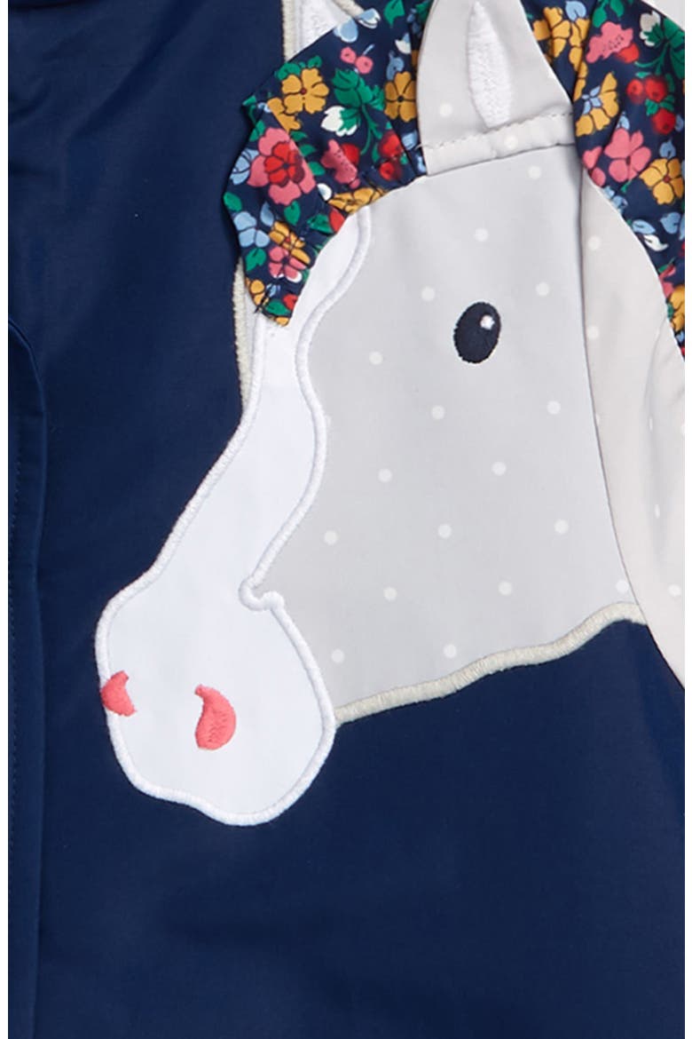 Kids' High-Pile Fleece Lined Water Repellent Anorak, Alternate, color, COLLEGE NAVY HORSE
