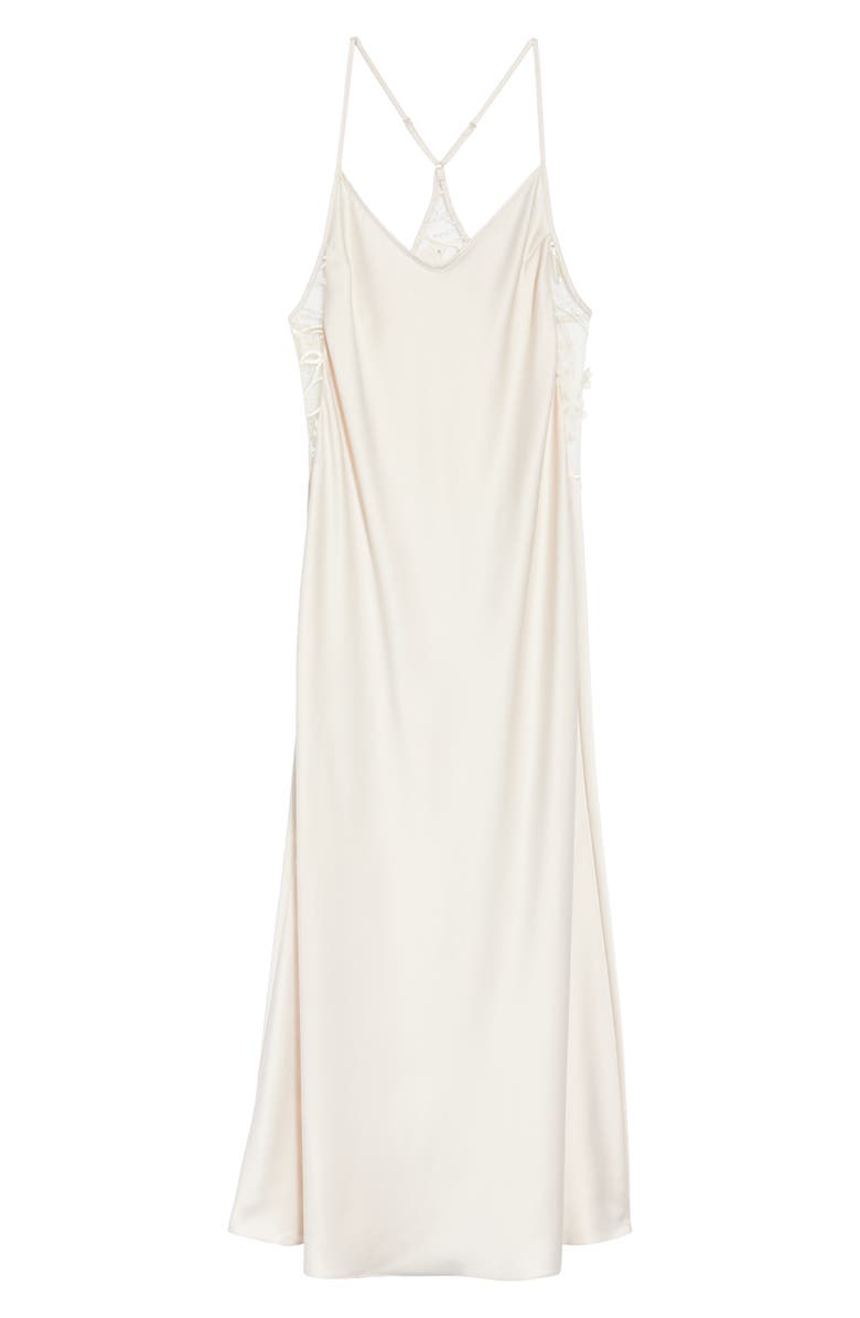 Rya Collection Kiss Appliqué Back Long Satin Nightgown, Alternate, color,