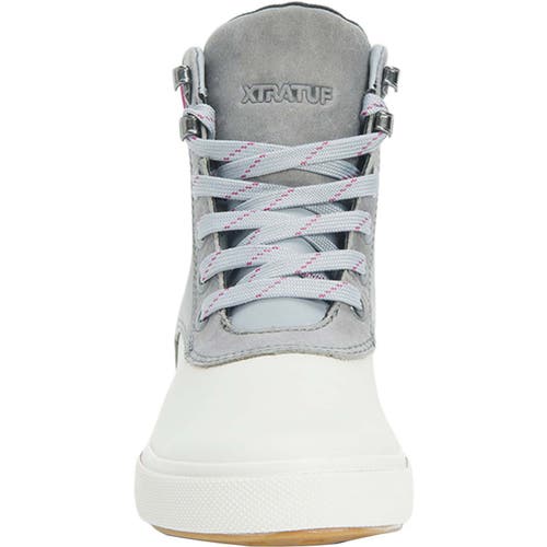 Xtratuf Leather Lace Up Ankle Deck Boot In Gray