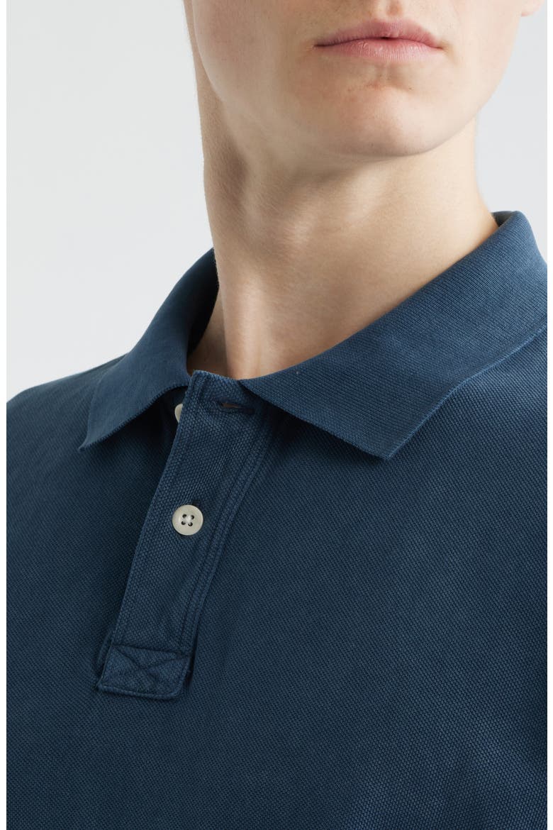 Brushed Cotton Piqué Polo, Alternate, color, NAVY